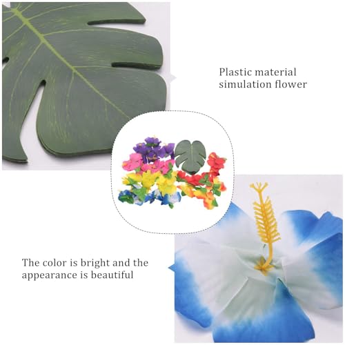 Fournitures de décoration de fête tropicale et feuilles de simulation pour soirée luau - 4
