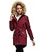 ROYAL MATRIX Women's Winter Coats Fleece Lined Parka Jacket Hooded Long Winter Warm Parka Coat with Pockets Wine,18