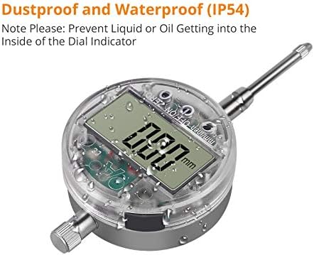 Neoteck DTI Digital Dial Indicator IP54 Waterproof with Touch Switch 0.01mm/0.0005'' DTI Gauge Dial Test Indicator 25.4mm/1'' Range Precision Measurement Indicators