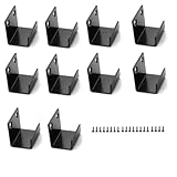 KKlewu ブラケット 10個 壁掛けフック U字型 スチール タイル ブラケット 看板 ホルダー 黒 (40x35x29mm)
