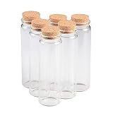 12pcs 90ml Botellas Cristal Transparente de 90 ml con Corchos Frascos de Vidrio de Perfume de Regalo Tanque de Corcho DIY Artesanías Fiesta Decoración de Boda (37x120x27mm)