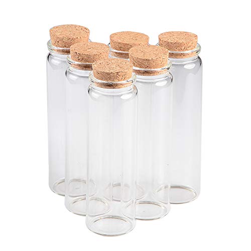Imagen de 12pcs 90ml Botellas Cristal Transparente de 90 ml con Corchos Frascos de Vidrio de Perfume de Regalo Tanque de Corcho DIY Artesanías Fiesta Decoración de Boda