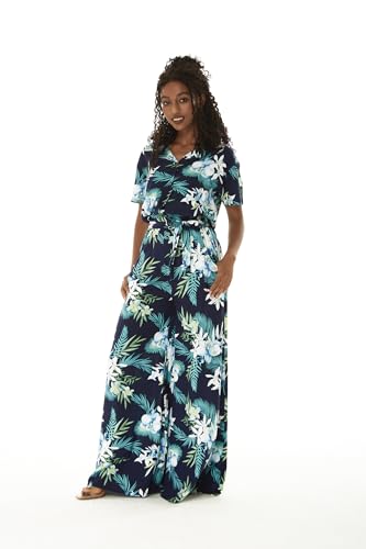 Image of Family Matching Hawaiian Clothes, Orchid Breeze Navy | Lightweight 100% rayon • Family matching outfits • Beach vacations • Luaus • Cruises • Family photos