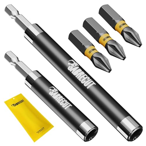 SabreCut SCRSGK1 80mm and 120mm Magnetic Retractable Hex Head Screw Guide and 25mm PH2 Bits Set for Screw Bits Screwdrivers and other accessories