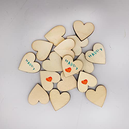 30 imanes decorativos de madera con forma de corazón miniatura 3