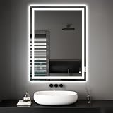 Dripex Espejo de baño con luces LED, horizontal/vertical