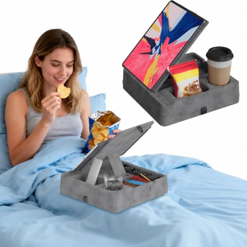 Foldable Tablet Pillow Stand with Snack Bowl