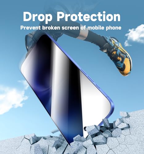 Image of MAGIC JOHN 2 Pack for iPhone 15 /16 6.1 inch Privacy Tempered Glass Screen Protector, Bubble Free, HD Clear, Easy Installation