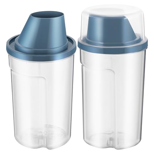 Ciieeo Lot de 2 Boîtes de Conservation Hermétiques pour Aliments Secs pour Animaux 1000 Ml Corps Transparent Seau de Rangement pour Nourriture Chat et Chien Stockage Pratique pour