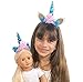 Genius Dolls Matching Unicorn Horn Headband -fits All 18 inch Dolls Like American Girl, Our Generation My Life Adora Gotz | Great Gift for Little and Big Girls | Accessories - Includes 2 Horns