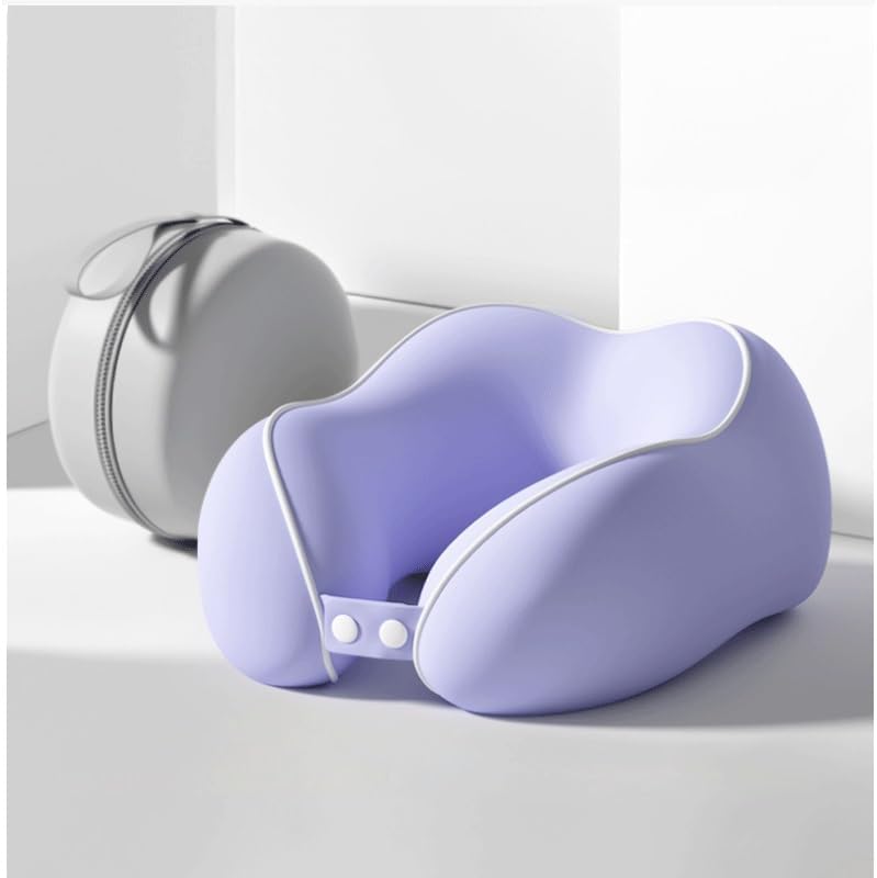 U-Shaped Pillow Travel Neck Memory Foam Headrest Button-Neck