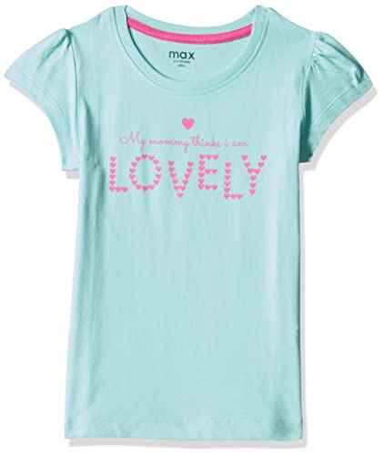 Image of Max Girls Regular Fit Pure Cotton Typography Print Top