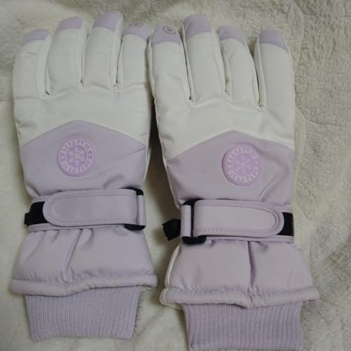Ski Snowboarding Women's Gloves White Lavender M Size