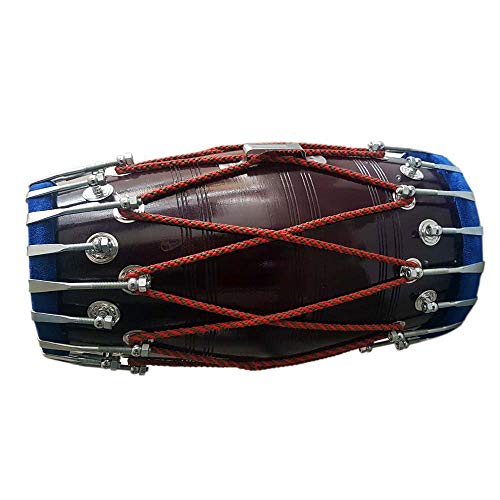 Sai Musical Handmade Wooden Dholak Indian Folk Musical Instrument Drum Tied Thru Rope