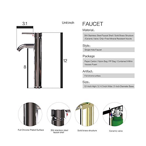 Tempered Glass Vessel Bathroom Vanity Sink Round Bowl With Chrome Faucet Pop-Up Drain Combo(Frosted) #TOP4