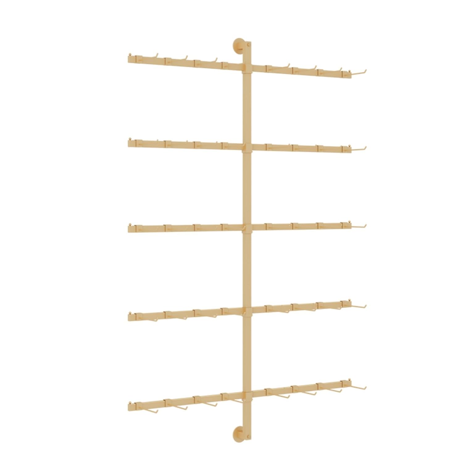 Metal Multi Tier Retail Display Stand, Wall Mounted Lingerie Clothes Rack, Clothing Store Commercial Garment Rack for Boutique Shop Home Closet Use(Yellow,60x120CM/24 x 47in)