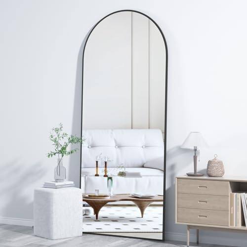 CASSILANDO Full Length Mirror 165cm×60cm, Floor Mirror, Standing Mirror, Against Wall for Bedroom,Dressing and Wall-Mounted Thin Frame Mirror Black