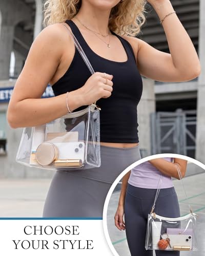 BS-VOG Clear Purse for Women, Stadium Approved Hobo Shoulder Bag for Events — view 3