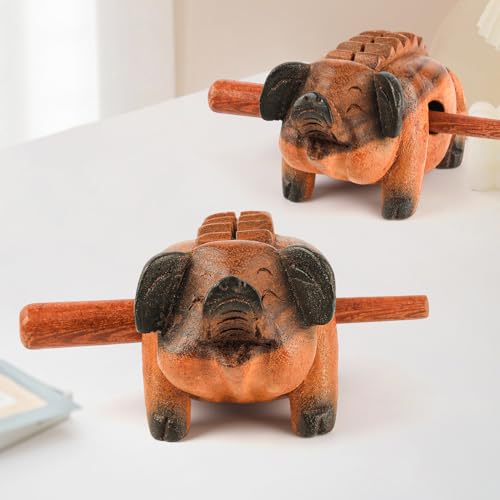 4\" Wooden Pig Guiro Rasp Instrument - Percussion Musical Tone Block Craft - Thumbnail 6