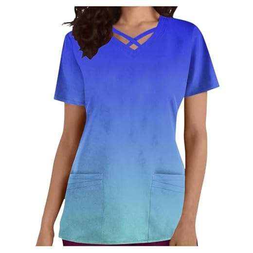 AEGJEGVD Tunique Médicale Femme Col en V Manche Courte Uniforme De Travail Blouse Tenue Infirmiere Professionnelle Uniforme De Travail Esthéticienne Soldes d'été Tenue Infirmiere Professionnelle