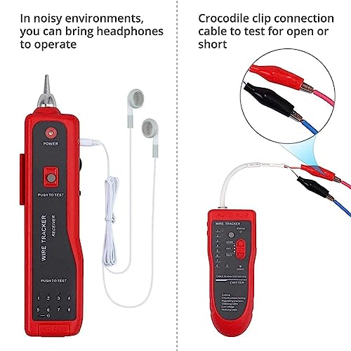 Image of ELECTRO WOLF Wire Tracker Cable Break Point Tester For Network Cable Check Rj45 Ethernet Lan Telephone Line Finder Checker Rj11 (Cable Tester), Multicolor