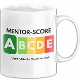 Mentor-Score Tasse Geschenk Bester Mentor Der Welt Abschied Witz Abschiedsgeschenk (Weiß)