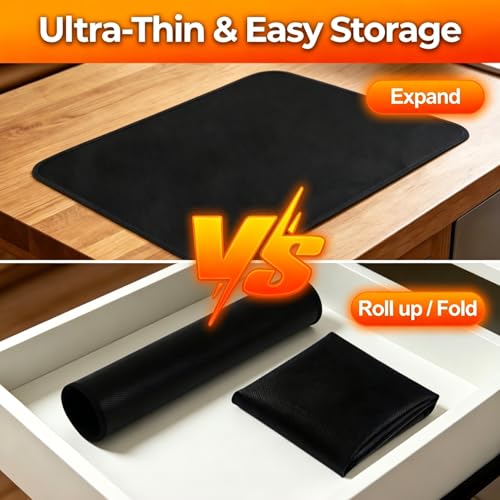 DXOKNQG Heat Resistant Kitchen Counter Mat 15x18 Inch Black - Non-Slip Silicone Appliance Protector for Air Fryer Coffee Maker (2 Pack) by DXOKNQG - Image 9
