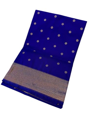 Kalanjali Paithani Katan Silk Saree with Zari Butti (Deep Royal Blue)
