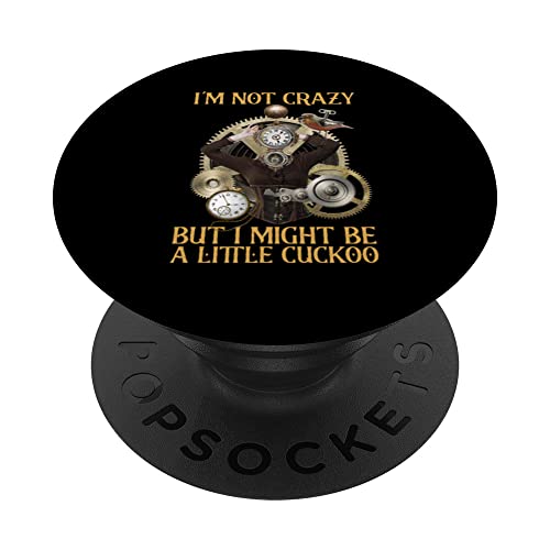 I Might Be A Little Cuckoo Animal Bird Cuckoo PopSockets Swappable PopGrip, Black