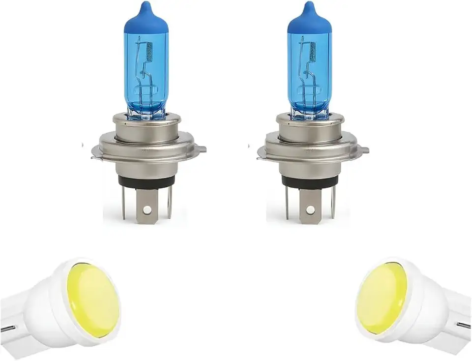 Kit Par Lâmpadas Super Branca H4 8500k + Par Pingo Led T10