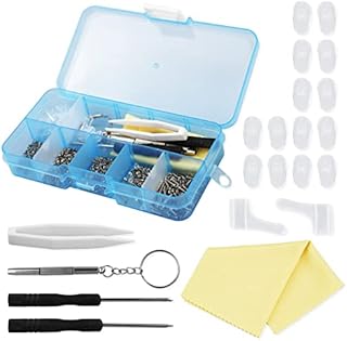 500 Pcs Eyeglass Sunglass Glasses Repair Tool Kit, Spectacle Repair Screwdriver Set - Mini Screwdriver, Screws Nuts, Silicone Nose Pads, Tweezer, Glasses Cloth Assortment Repair Tool Set