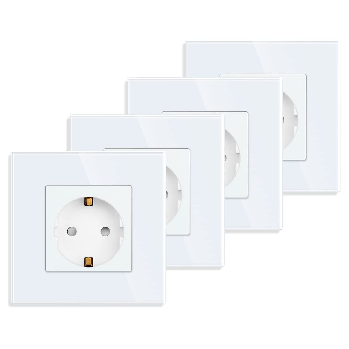 JIMEIDA Steckdose Weiß Matt - Unterputz Schukosteckdose Mit Kindersicherung 16A