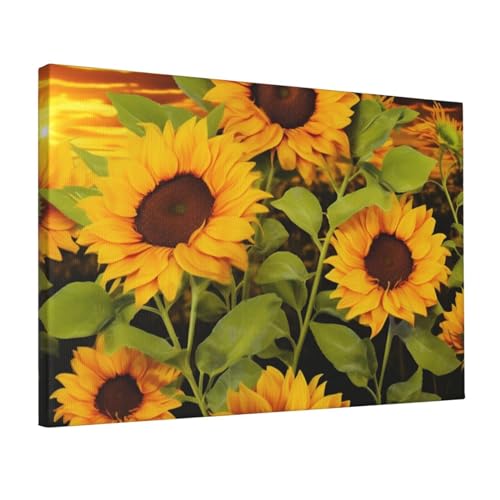 Toile murale vintage tournesol JHLMN tableau 30x45 cm pour decoration salon