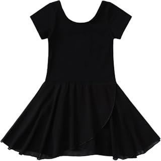 ALINTU Girls Ballet Dress Leotards Short Sleeve Tutu Skirted Leotard (Toddler/Little/Big Girl) Price In India