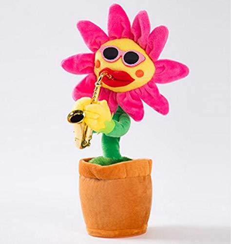 EEvER - Muñecas de Peluche, saxofón soplado, Girasol, Girasol, Juguete de Flor, música (Rosa Rojo)