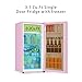 Seaoola Mini Fridge with Freezer, Single Door 3.1 Cu.Ft, Compact Mini Refrigerator, LED Light, Adjustable Thermostat, Removable Glass Shelves, Small Refrigerator for Dorm/Office/Bedroom(Pink)