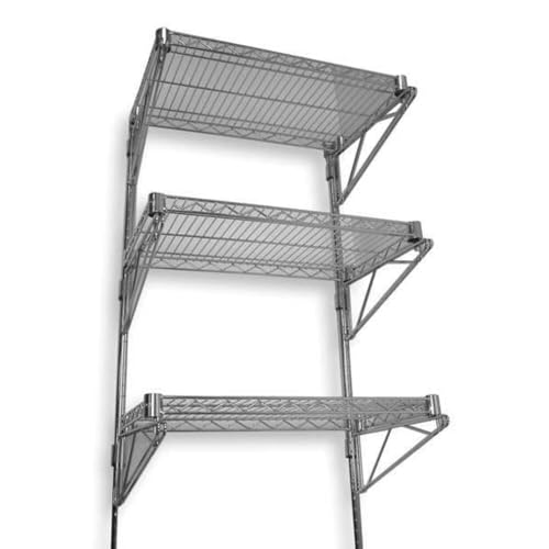 Value Brand, 2HGE9, Wall Shelving, H 54, W 36, D 14, Chrome