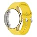 20mm Watch Band,Compatible for Samsung Galaxy Watch 5 44mm,Soft Slim Silicone Strap with TPU Full Coverage Watch Case for Galaxy Watch 4 44mm Women Men Sport Bracelet Replacement,Â Yellow
