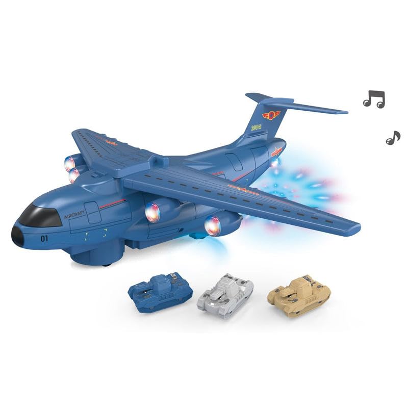 Image of SHAKTISM Military Boeing C-17 Transport Aircraft Model, 13 Inch, 1:48 Scale, with Lights, Sound Effects, Openable Cargo Door, 3 Tanks Inside Random Colour -1Pc (DL-686B)