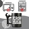 Onebttl Coffee Mug With Wrench Spanner Handle - Dad Gifts From Daughter and Son, 13.5oz Funny Ceramic Mug for Father's Birthday, Father's Day, Christmas - Dad Can Fix