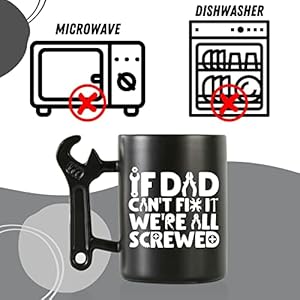 Onebttl Dad Gifts Coffee Mug with Wrench Spanner Handle, Gifts for Dad from Daughter and Son, 13.5oz Funny Ceramic Mug for Father on Birthday, Father's Day, Christmas - Dad Can Fix Onebttl Dad Gifts Coffee Mug with Wrench Spanner Handle Gifts for Dad from Daughter and Son 135oz Funny Ceramic Mug for Father on Birthday Fathers Day Christmas Dad Can Fix