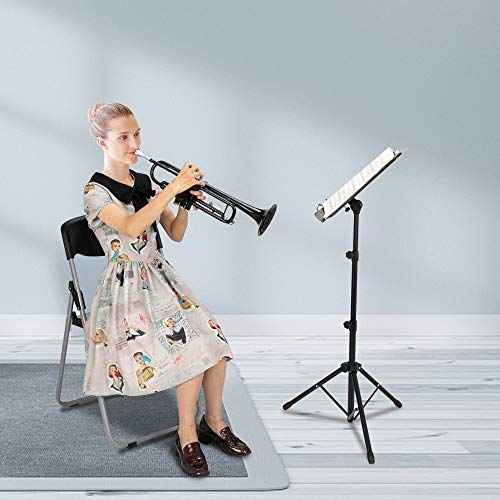 Glarry Standard Trumpet Brass Bb Trumpet For Students And Beginners W/Hard Case, Gloves, 7C Mouthpiece And Trumpet Cleaning Kit (Black) #TOP1