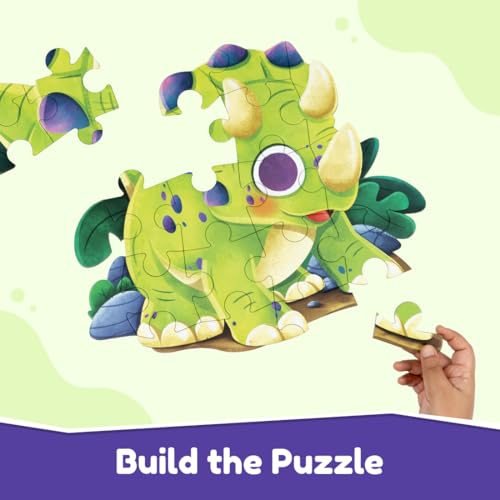 Image of Bloomingo Puzzle Kit - My First Jigsaw Puzzle - Unicorn & The Friendly Fairy - Jigsaw Puzzle for Kids (2-4 Years) 20+ Jigsaw Pieces (Dino)