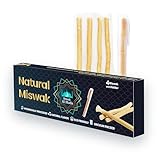 Sewak Al Huda 4 Pcs Miswak Sticks with Holder - Vacuum Sealed Natural Chewing Miswak Sticks for Teeth - Natural Flavored Toothbrush for Teeth Whitening, Oral Health, and Fresh Breath || Pack of 4