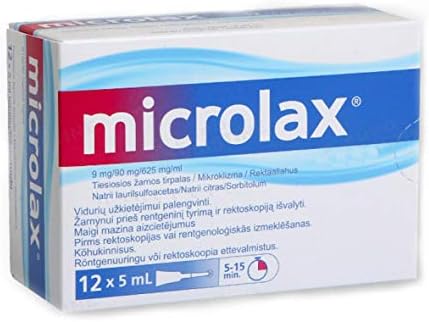Microlax Enema 12 x 5ml - Fast Treatment of Constipation Or Conditions Requiring Relief of Emptying