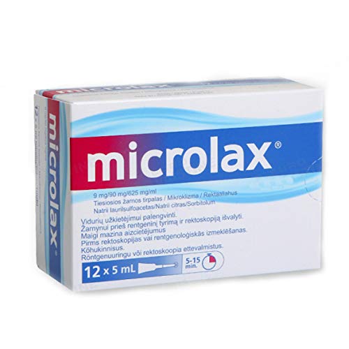 Microlax Enema 12 X 5Ml - Fast Treatment Of Constipation Or Conditions Requiring Relief Of Emptying #TOP1