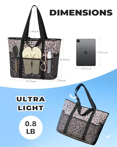 WOOMADA Large Mesh Beach Tote -Tote Bag for Towels & Vacation Essentials — view 4