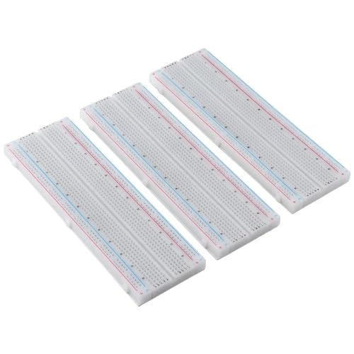 SHUATI Kit de 3 tablas de pan, placa de pan sin soldadura, placa PCB prototipo, bloque de conexión de distribución de 830 puntos para escudo prototipo, pruebas electrónicas