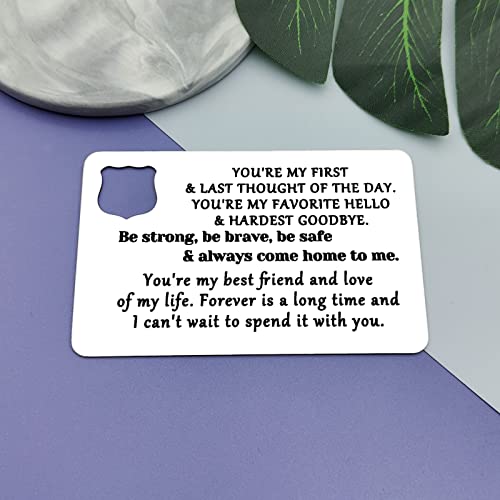 Father's Day Gift Police Officer Gifts Metal Wallet Insert Card Policeman Gift Cop Gift for Husband from Wife Sheriff Gift Police Graduation Gift Engraved Wallet Insert Card Christmas Birthday Gift3