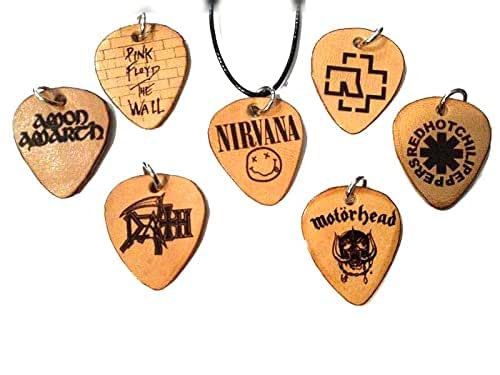 Fasion - Collana con plettro e plettro, per chitarra, colore: argento, 1 pezzo